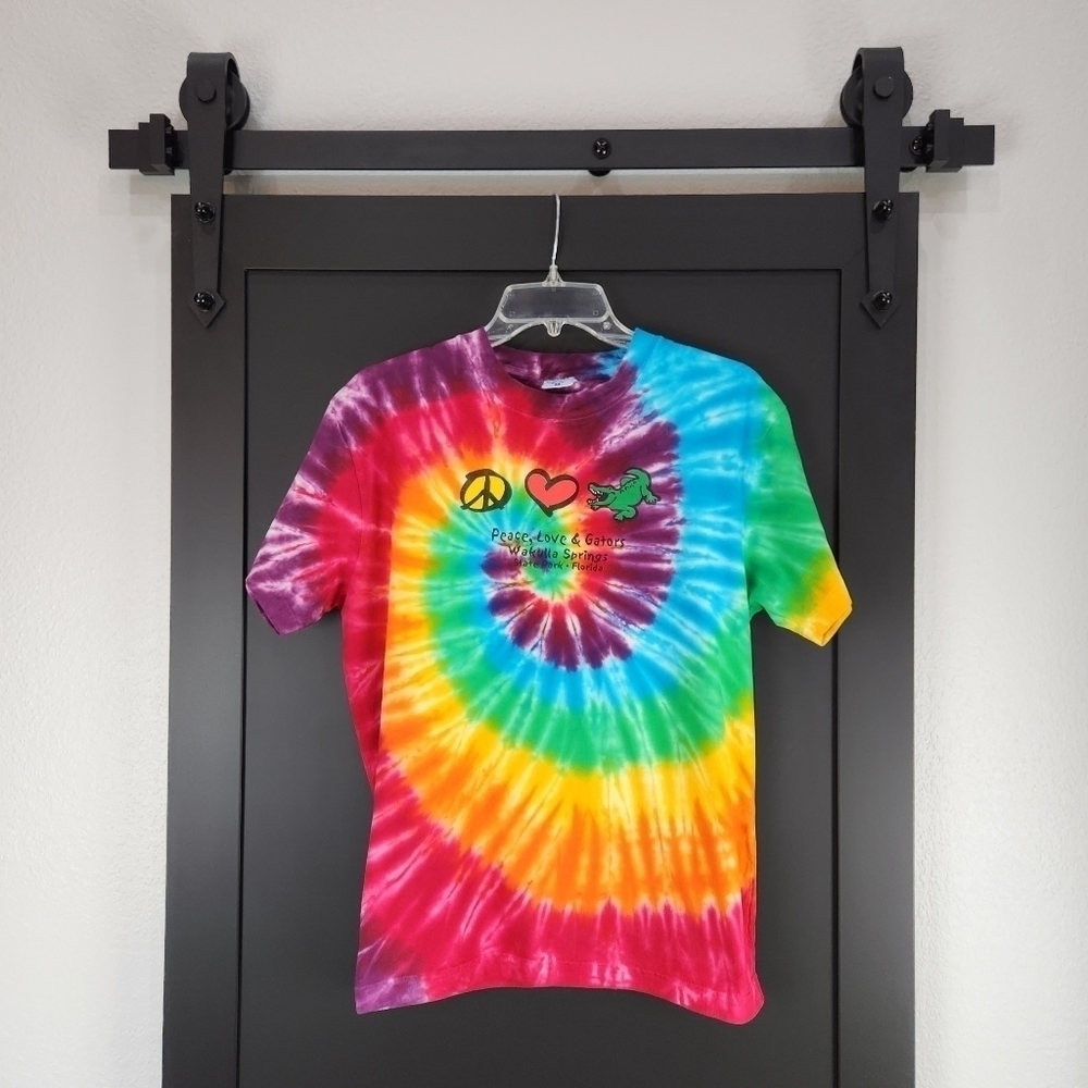 WAKULLA Springs Peace, Love, & Gators Tie Dye T-Shirt